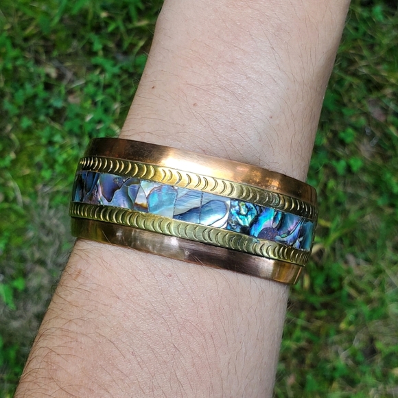 *RARE* Vintage Celia Harms Brass Wrist Cuff - Picture 8 of 15